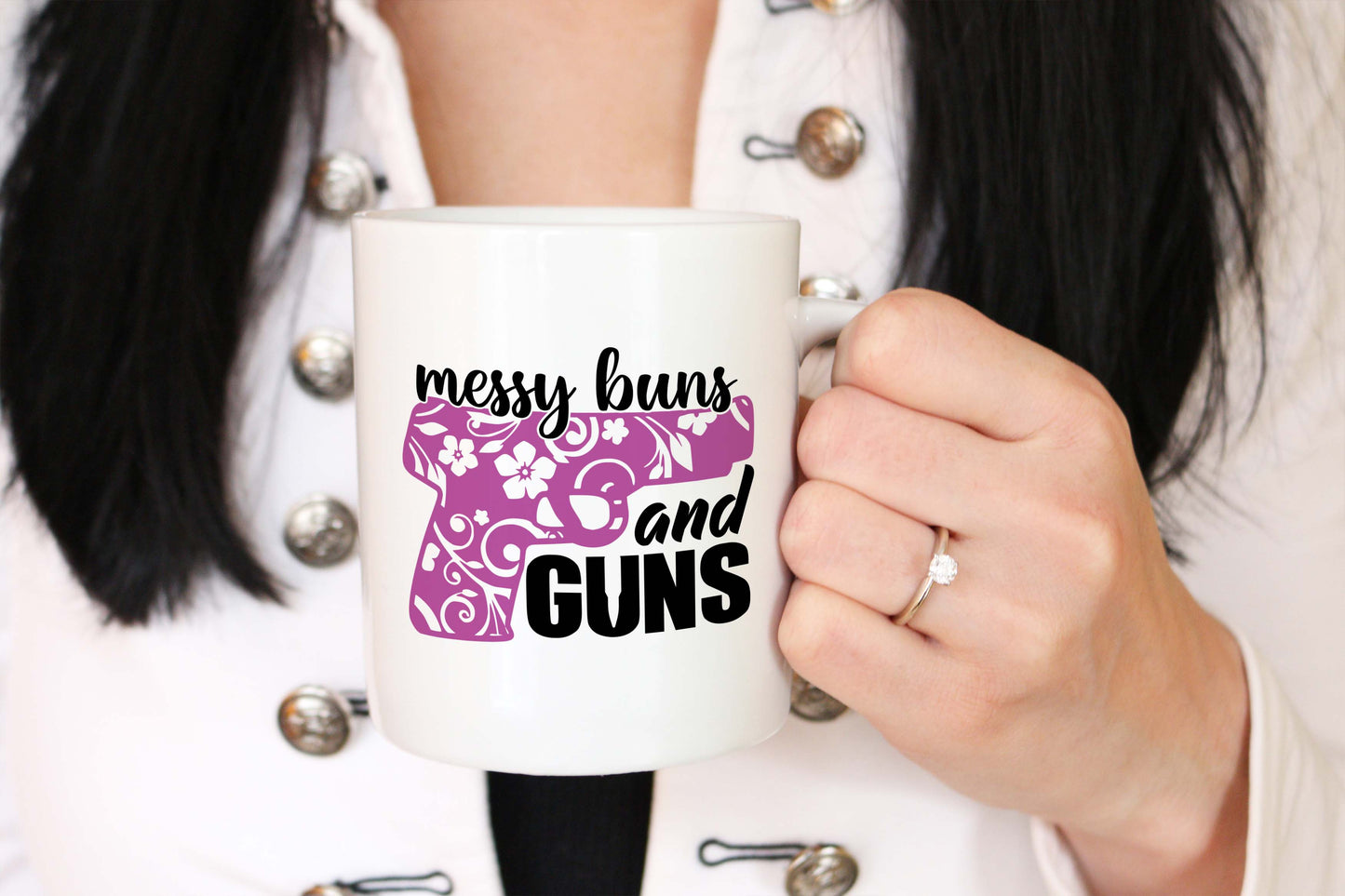 Messy Buns & Guns Mug