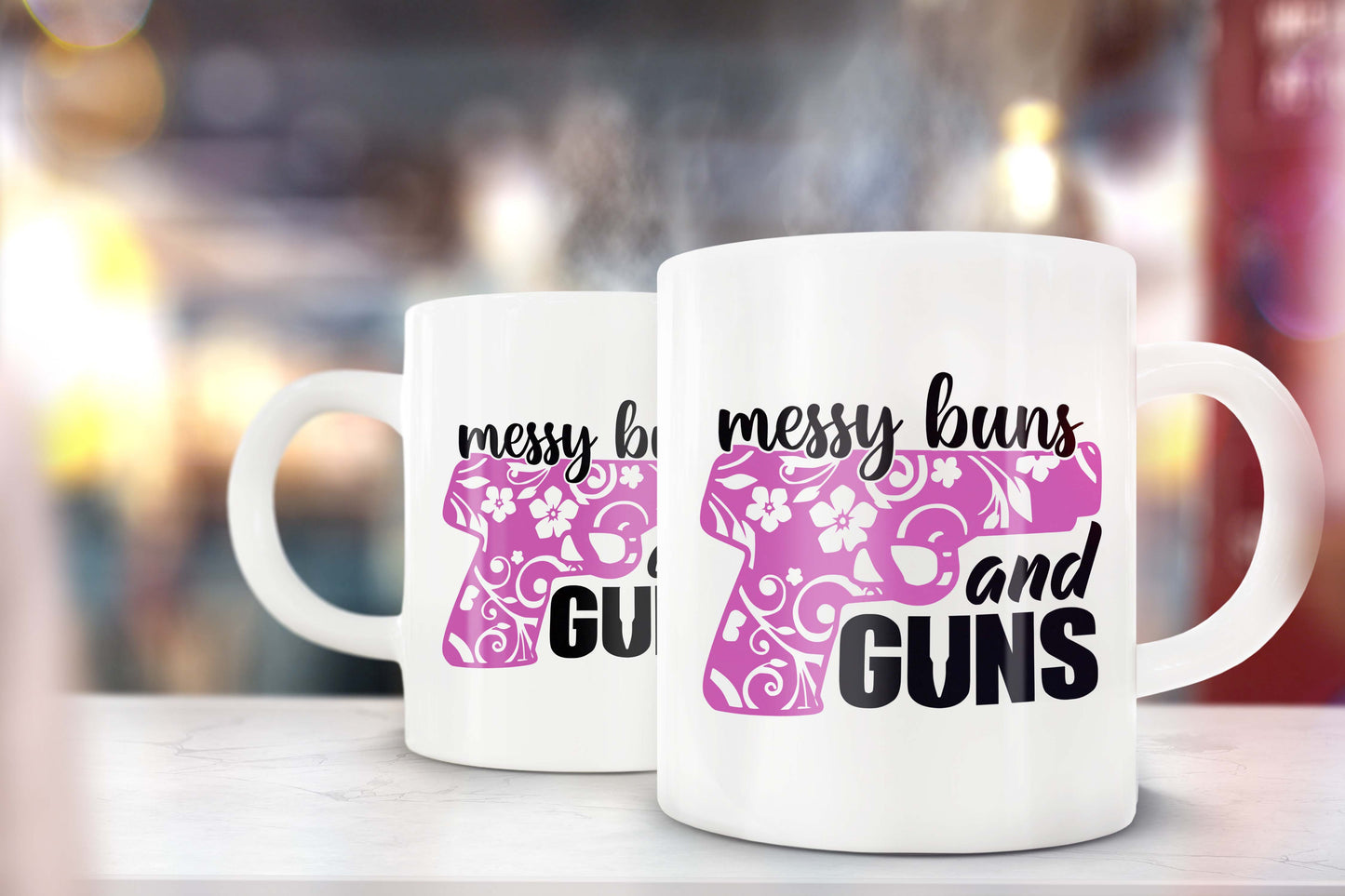 Messy Buns & Guns Mug